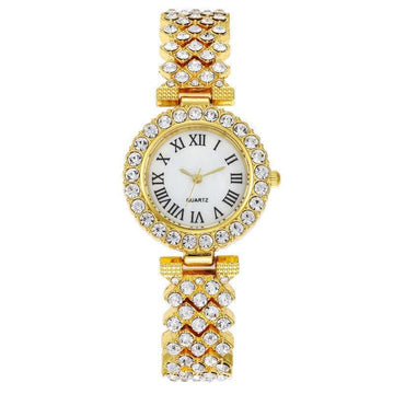 Best Selling Luxury Blig Fashion Brand Simulated Diamonds Steel Band Watch Bracelet Set - Ideal Gifts - The Jewellery Supermarket